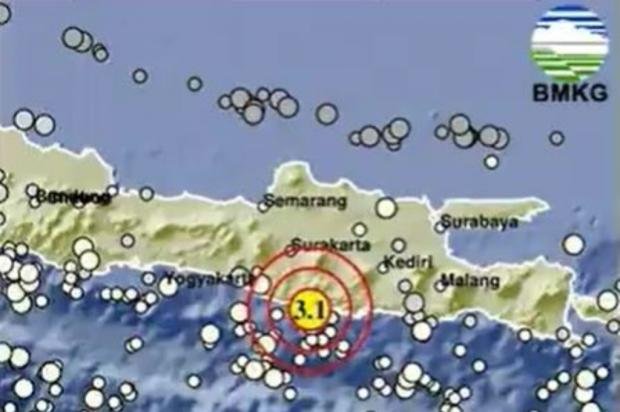 Gempa M 3,1 Guncang Pacitan, BMKG Rilis Lokasi Pusat Gempa